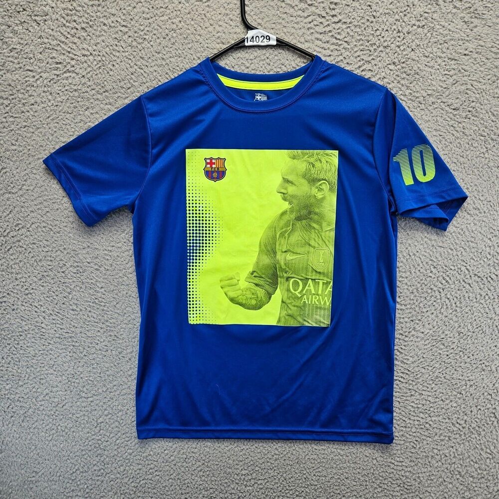 FC‎ Barcelona Lionel Messi Shirt Youth Size XL Blue Short Sleeve